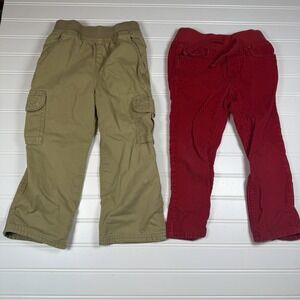 The Children's Place Khakis And Old Navy Red Corduroy Pants Boys Toddler 3T GUC